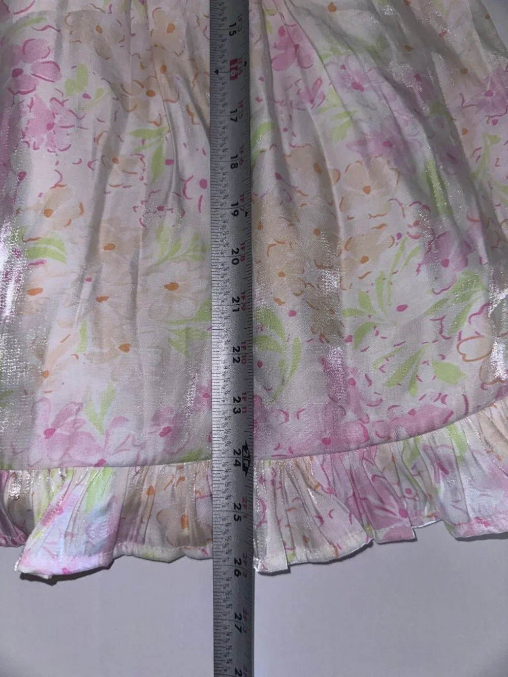 Catherine Malandrino satiny ruffle Floral pastel yellow pink Dress Size 7 Girls
